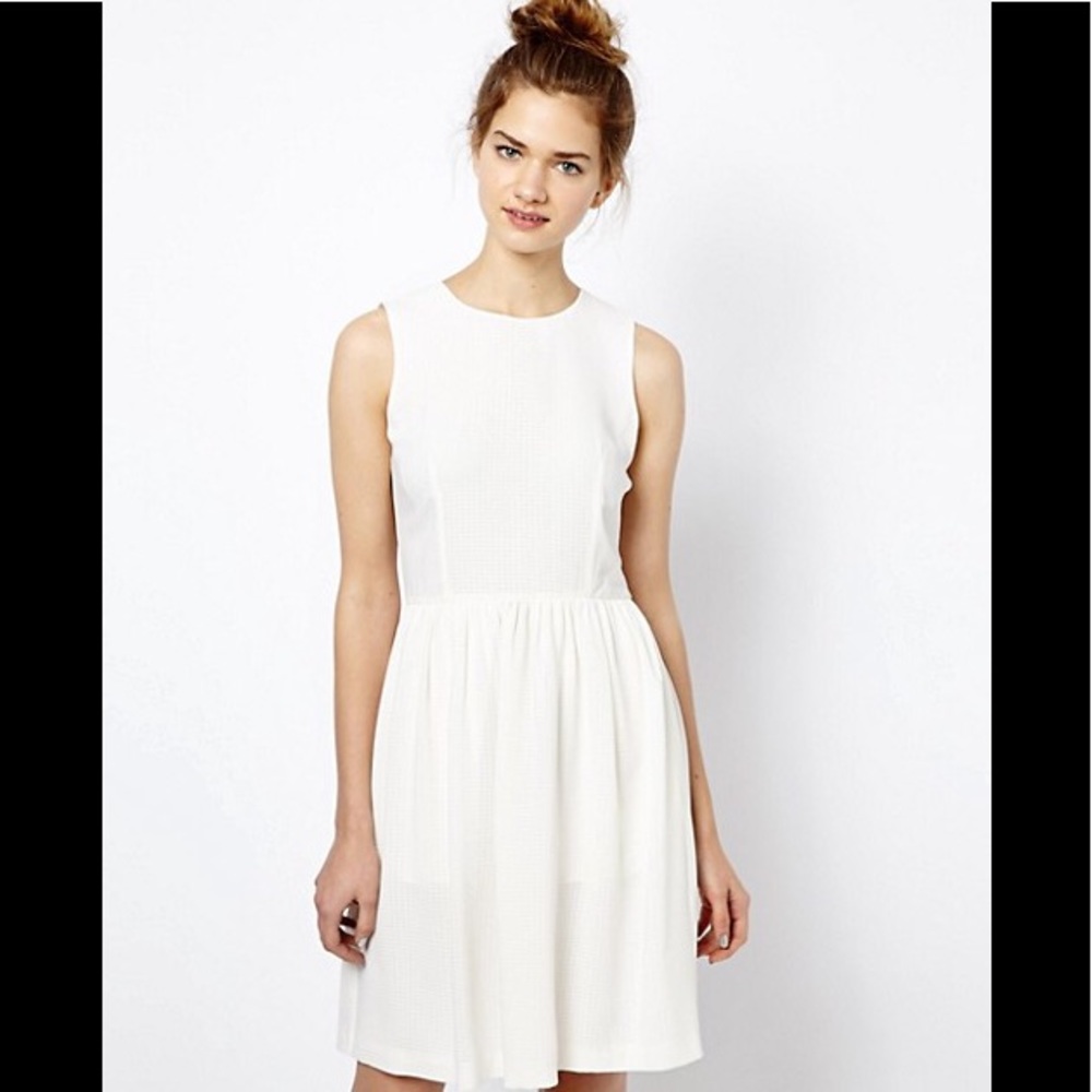 French Connection Picnic Check White Dress